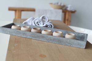 Juego de Portavelas de Madera Personalizados con Diseño de Patrón Redondo, Adorno Decorativo para Mesa de Comedor, Decoración Navideña para el Hogar por UO INDIA - Product Image 4