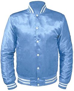 Blouson Bomber Unisexe en Satin 100% Laine, Col Montant, Doublure Matelassée, Broderie Personnalisée, Style Universitaire, Vente en Gros OEM - Product Image 6