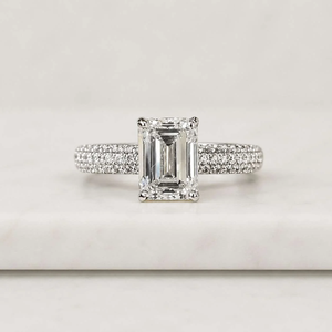 Anillo de compromiso con diamante de corte esmeralda, diamante cultivado en laboratorio, certificado IGI, joyería de lujo para mujer - Product Image 2