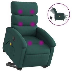 Fauteuil de massage électrique vert foncé avec fonction de levage - Product Image 2