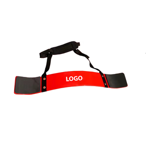 Cinturón Ajustable de PU para Bíceps, para Entrenamiento de Fuerza, Equipo de Fitness Universal, Rojo con Correas Negras, Logotipo Impreso - Product Image 1