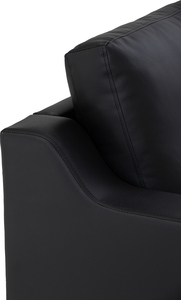 โซฟาวinylสีดำทนทาน รองรับได้สามที่นั่ง พร้อมขาทรงเหลี่ยมเรียว สำหรับอพาร์ทเมนต์และที่อยู่อาศัย - Product Image 5