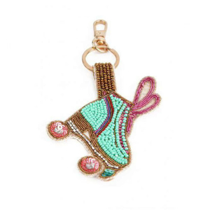 Export Quality Beaded Roller Skate Keychain Embroidered Vintage Shoe Bag Charm Fashion Accessory Adjustable <b>Key</b> Holders in 2026 - Product Image 1