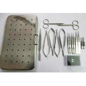 Ensemble d'instruments de microchirurgie, kit chirurgical microscopique, acier inoxydable de précision, autoclavable - Product Image 1