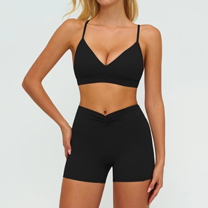 Ensemble de yoga pour femmes : soutien-gorge de sport et short taille haute, effet push-up, anti-transpiration, séchage rapide, extensible, sans coutures, ensemble assorti pour l'entraînement - Product Image 4