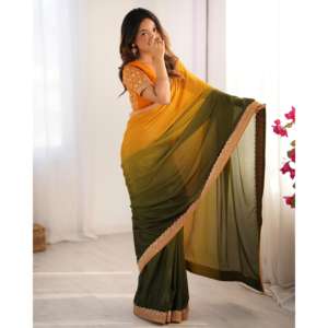 Hermosos vestidos de fiesta de trabajo de encaje de hilo y secuencia Saree elegantes vestidos de Graduación - Product Image 6