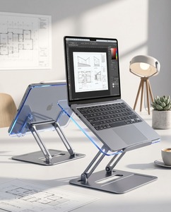 Soporte Giratorio para Portátil de Acrílico Transparente Moderno, Estante de Escritorio Transparente Premium, Soporte de Lectura Ergonómico Giratorio 360° - Product Image 5