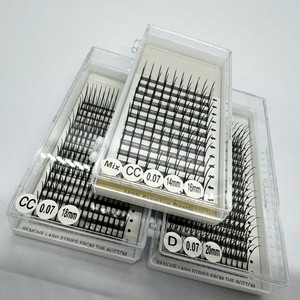 Extensions de cils pré-faites en volume Spike, fabriquées à la main, en plateaux, 12/16 lignes, longueurs 7mm-25mm, courbures CC/DD/M/L, vente en gros - Product Image 6