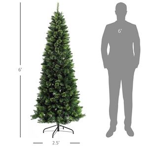 Albero di Natale Artificiale Pre-Illuminato da 180 cm con Luci Calde, Base in Acciaio e Aghi di Pino per Decorazioni Domestiche - Product Image 3