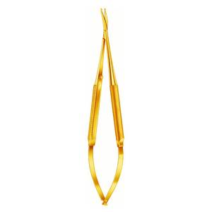 Ciseaux à sourcils professionnels en acier inoxydable doré, lame incurvée tranchante, outil de beauté pour droitiers - Product Image 1