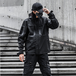 <b>mens</b> techwear <b>jacket</b> with durable build and simple clean design for casual wear <b>men</b> techwear <b>jacket</b> with adjustable features - Product Image 5