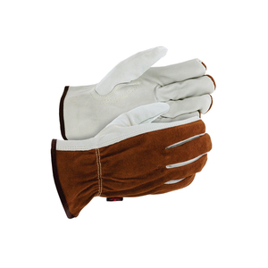 Gants de sécurité en cuir pleine fleur lisse antidérapants avec poignet élastique, gants de travail polyvalents - Product Image 5