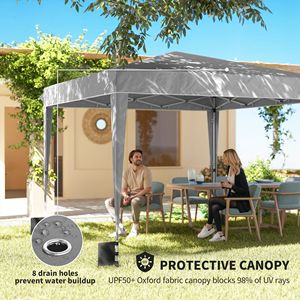 Tenda Pop-up Grigio Chiaro 3x3 m con Pareti Laterali UPF50+ Riparo Istantaneo Portatile da Esterno con Borsa per il Trasporto - Product Image 6