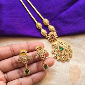 <b>Gold</b> Short Peacock Chain Fashion <b>Jewelry</b> <b>Set</b> - Product Image 2