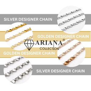 ARIANA Cadena de Cristal con Pedrería al por Mayor, Cadena Metálica Plateada y Dorada para la Fabricación de Joyería, Bolsos, Zapatos y Prendas - Product Image 5