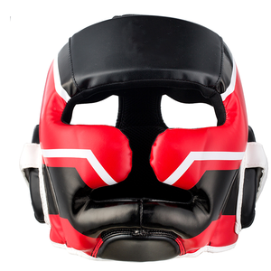 Casque de boxe bleu, blanc et violet en cuir, protection sportive pour adultes, unisexe, fermeture auto-agrippante, casques de boxe MMA - Product Image 2