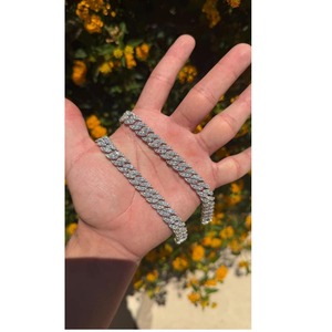 Luxury 925 Silver Diamond <b>Bracelet</b> Round Brilliant Cut Channel Setting Chain Link Unisex Everyday Wear <b>Bracelet</b> for Unisex - Product Image 6
