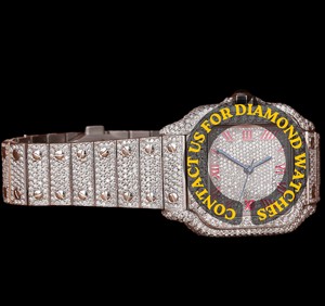 Montre en diamant moissanite haut de gamme de qualité supérieure pour usage professionnel, boîtier carré en or blanc avec chiffres, montre à quartz - Product Image 5