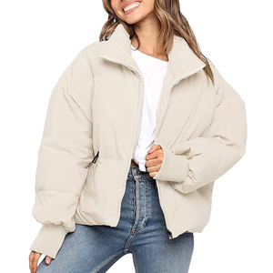 Fashion Cropped Women Puffer <b>Jacket</b> <b>Short</b> Bubble Down Coat Warm Winter Outerwear Female Quilted Zip - Product Image 5