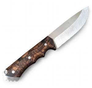 Cuchillo Utilitario de Hoja Fija de Acero al Carbono con Mango de Madera Burl Personalizado, Herramienta EDC para Bushcraft - Product Image 5