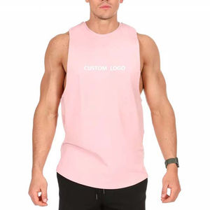 Camisetas sin Mangas Personalizadas para Hombre, 100% Algodón, para Gimnasio, Fitness, Culturismo, con Logotipo Impreso, Corte Ajustado - Product Image 4