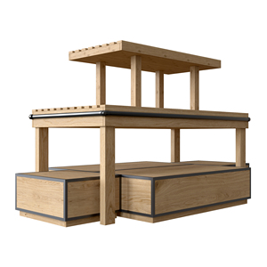 Estante de Exhibición de Madera de Doble Cara para Supermercado, Panel de Exhibición Ligero, Mueble para Panadería, Tamaño Personalizado - Product Image 6