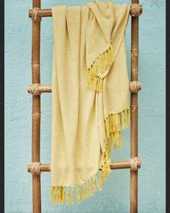 100% Woven Cotton Decorative Throw Blanket | Boho Tassel Fringe Sofa Throw | Handmade Textured Couch Throw Wholesale - Product Image 2