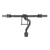 Ressort à gaz en aluminium Triple hauteur réglable Multi Three Long 3 bras de support de moniteur avec poignée pour pince de bureau