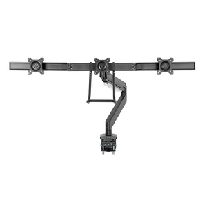 Aluminum Gas Spring <strong>Triple</strong> Height Adjustable Multi Three Long 3 <strong>Monitor</strong> Stand <strong>Arm</strong> With Handle for Office Desk Clamp - Product Image 6