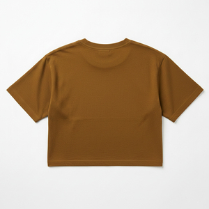 Women's Crew Neck <b>Crop</b> T-Shirt Short Sleeve Boxy Fit Jersey Cotton Oversized Streetwear T-Shirt Custom Logo OEM Service - Product Image 5