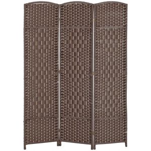 Paravento Pieghevole Marrone a 3 Pannelli, Pratico Divisorio per Privacy e Separazione Ambienti - Product Image 5