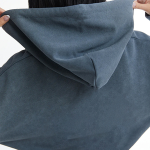 OEM Wholesale Spandex/Polyester Solid Customized Fabric Breathable Eco-Friendly Sportswear Sleeveless Acid Wash Hoodie Jogging - Product Image 4