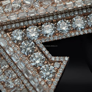 จี้เพชรเลตเตอร์ LZ แบบปลูกในห้องปฏิบัติการ สร้อยคอทองคำ ประดับเพชรเต็มตัวอักษร  เครื่องประดับฮิปฮอป ของขวัญสลักชื่อตามสั่ง สำหรับผู้ชายและผู้หญิง - Product Image 3