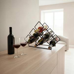 Modern Black Wine Bottle Holder Stylish Rack For Home Bar Dining <b>Table</b> Display And Guest Serving Wholesale From India - Product Image 4