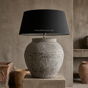 Base de lampe de table rustique en terre cuite Baselamp 09, en céramique artisanale, pour lampe de bureau, vente en gros - Product Image 3