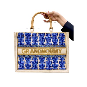 Elegante bolso de mano con cuentas para mujer, diseño de lazo hecho a mano, almacenamiento de cosméticos personalizable, accesorio de alta moda para exportación de purpurina - Product Image 1