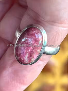 Vente chaude 925 Sterling Silver Boho Ring Handmade Natural Thulite Gemstone Pink Ring Solid for Engagement or Party Gift Her - Product Image 3
