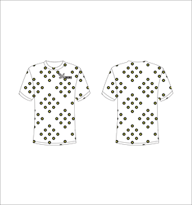 T-shirt personnalisé sublimé, imprimé sur toute la surface, motif à pois géométriques, unisexe, col rond, respirant, en polyester, Ferocious Clothing - Product Image 1
