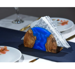 Porte-serviettes décoratif en résine et bois pour tasse à café, décoration de table pour fêtes et usage artisanal – Vente chaude - Product Image 1