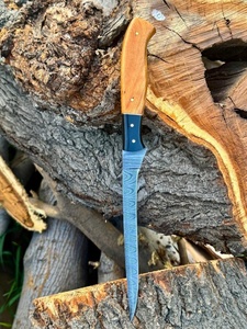Cuchillo de chef de lujo para filetear pescado y carne, para BBQ, con logotipo personalizado/marca privada, proveedor mayorista de Pakistán, madera negra. - Product Image 4