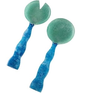 Resin <b>Salad</b> Servers Set with Blue Handles Green Scoop Heads Dishwasher Safe Microwave Safe Manual <b>Salad</b> <b>Tools</b> Multi Colors - Product Image 1