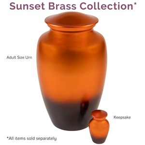 Urne funéraire en laiton Sunset - Style américain, capacité de 200 pouces cubes, porte-cendres commémoratif, tons chauds dégradés réfléchissants - Product Image 4