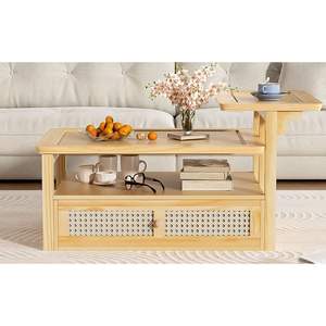 U-Can tavolino moderno con 1 ripiano e 2 tavoli 1 cassetto in Rattan per soggiorno 1 tavolino - Product Image 6