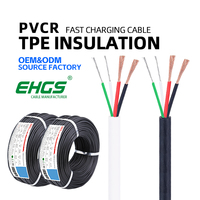 Câble de charge rapide EHGS PVCR multi-brins en PVC pour appareils mobiles, adaptateurs d'alimentation, électronique portable, charge quotidienne