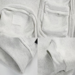 Sweat-shirt de voyage pour homme avec fermeture éclair personnalisée et sac à dos intégré, tendance, surdimensionné, noir, pour le printemps et l'automne - Product Image 4