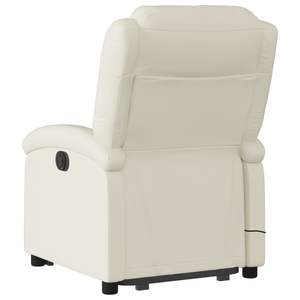 Fauteuil inclinable de massage en similicuir crème - Product Image 4