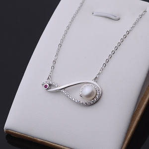 จี้เงินแท้ S925 สำหรับผู้หญิง พร้อมไข่มุก 6-6.5 มม. ชุดจี้เปล่า สร้อยคอแฟชั่น สร้อยไหปลาร้า อุปกรณ์ทำเครื่องประดับ DIY - Product Image 2