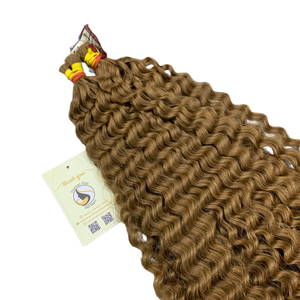 Vente chaude Usine Directe Double Dessiné Vietnamien Raw Kératine Conseils Pré-Collé Bouclés Brun Vagues Kératine Curl Extensions Simple - Product Image 1