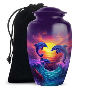 โกศดินเผาแบบยุโรปและอเมริกัน ขนาด 10 นิ้ว ยี่ห้อ Dolphin เป็นมิตรกับสิ่งแวดล้อม ปรับแต่งได้ สำหรับบรรจุอัฐิของผู้ใหญ่ คุณพ่อ สำหรับพิธีฌาปนกิจ - Product Image 3