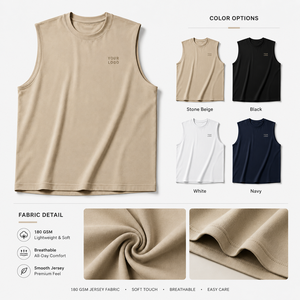 Ribbed Tank <b>Top</b> Custom Color Combination Curved Hem Design Breathable <b>Mesh</b> Fabric Custom Factory Direct For Running Training - Product Image 4